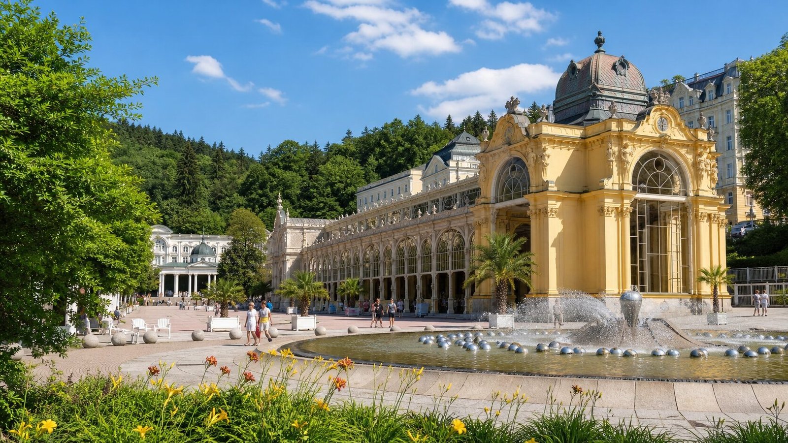 Kolonnade und Singende Fontäne in Mariánské Lázně
